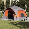 vidaXL Tente de cabine familiale 6 personnes gris orange imperméable