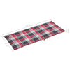 vidaXL Chaises de jardin lot de 2 et coussins &agrave; carreaux rouges Teck