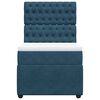 vidaXL Sommier &agrave; lattes de lit avec matelas bleu 90x200 cm velours