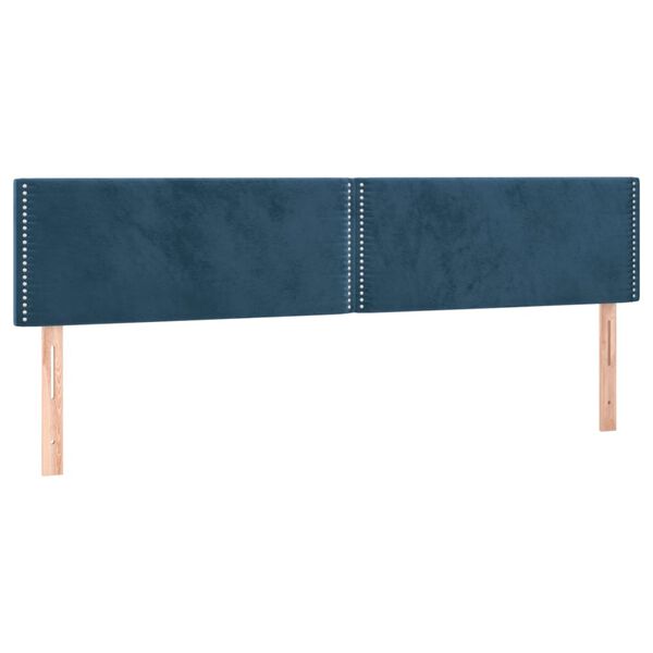 vidaXL T&ecirc;tes de lit 2 pcs Bleu fonc&eacute; 100x5x78/88 cm Velours