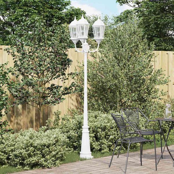 vidaXL Lumière de jardin Blanc 235 cm Aluminium