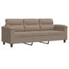 vidaXL Canap&eacute; &agrave; 3 places Taupe 180 cm Tissu microfibre