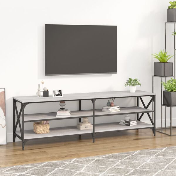 vidaXL Meuble TV sonoma gris 160x40x50 cm bois d'ing&eacute;nierie