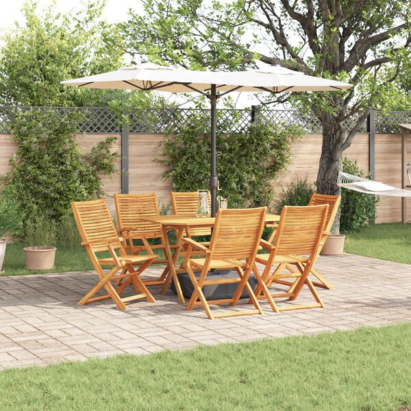 vidaXL Ensemble de salle &agrave; manger pour jardin 7 pcs Marron