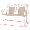 vidaXL Banc de jardin 115 cm Acier Blanc vintage