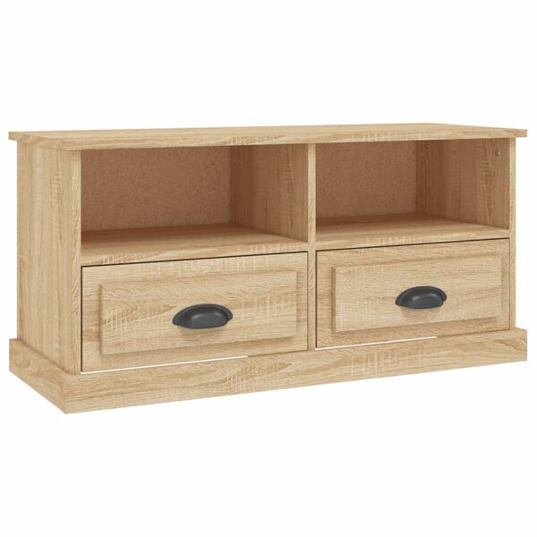 vidaXL Meuble TV ch&ecirc;ne sonoma 93x35,5x45 cm bois d'ing&eacute;nierie