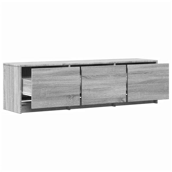 vidaXL Meuble TV Gris Sonoma 140 x 34 x 40 cm Bois d'ing&eacute;nierie