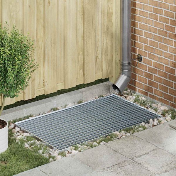 vidaXL Grille Argent 100 x 60 x 2 cm Acier galvanis&eacute; &agrave; chaud