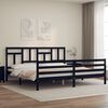 vidaXL Cadre de lit sans matelas noir 200x200 cm bois massif