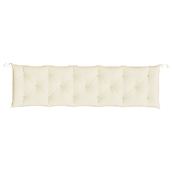 vidaXL Coussin de banc de jardin blanc crème 180x50x7 cm tissu oxford