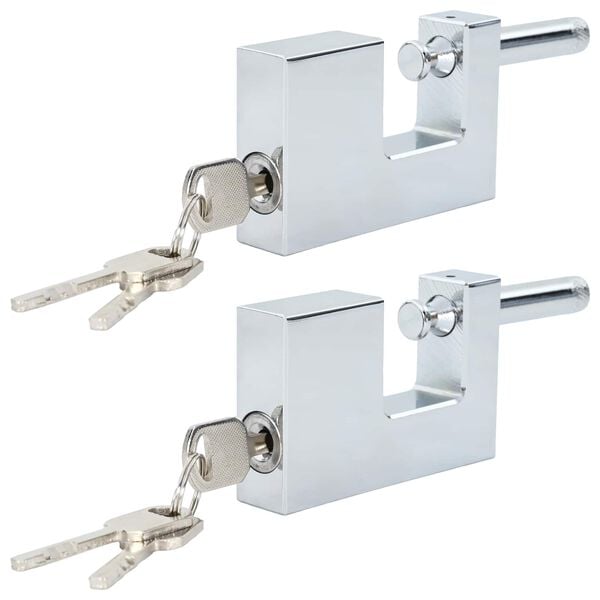 vidaXL Verrou 2 pcs Argent&eacute; 7,8 x 2 x 5 cm Fer