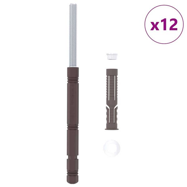 vidaXL Support de &eacute;tag&egrave;re flottante 12 pcs Beige &Oslash;14 x 210 mm Acier