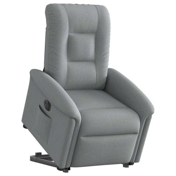 vidaXL Fauteuil inclinable &eacute;lectrique gris clair tissu