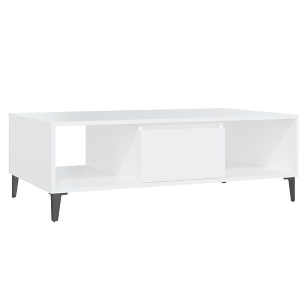 vidaXL Table basse blanc 103,5x60x35 cm bois d'ing&eacute;nierie