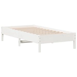 vidaXL Cadre de lit sans matelas blanc 75x190 cm bois de pin massif