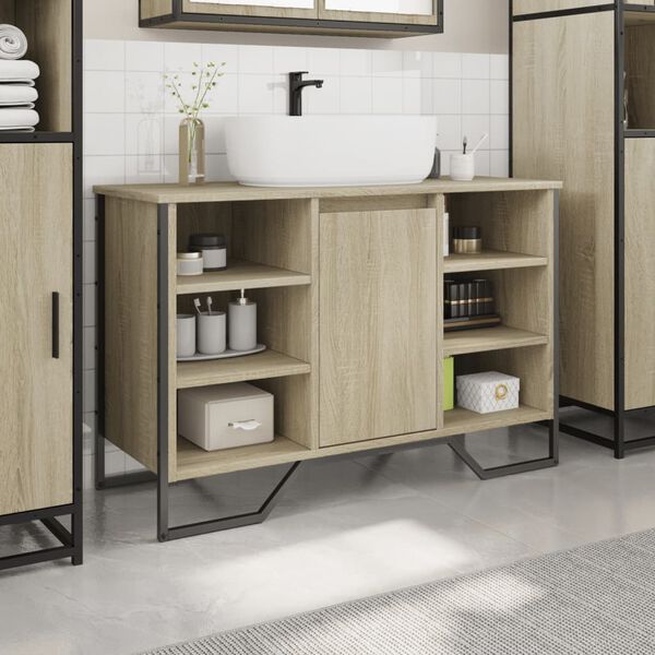 vidaXL Armoire lavabo de salle de bain chêne sonoma 91x35x60 cm