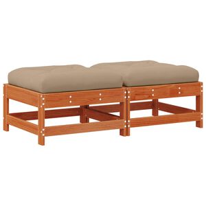 vidaXL Repose-pieds de jardin Bois de pin massif Brun cire