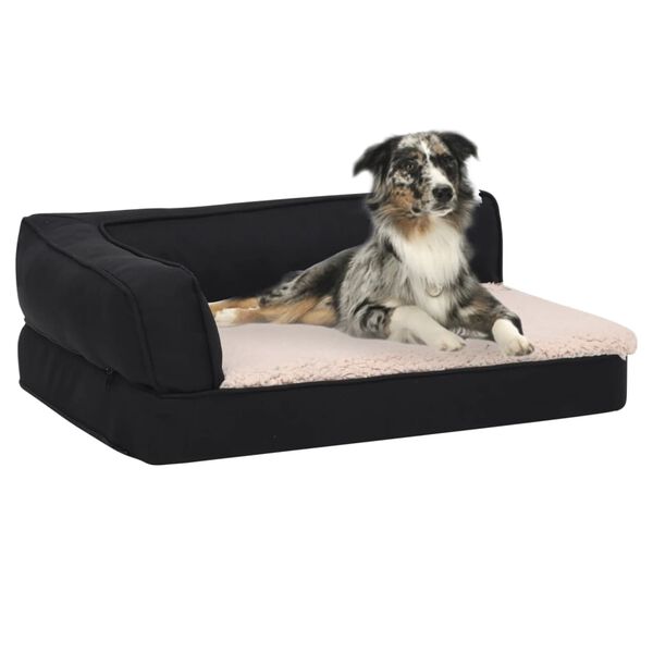 vidaXL Matelas de lit ergonomique de chien 75x53 cm Polaire aspect lin