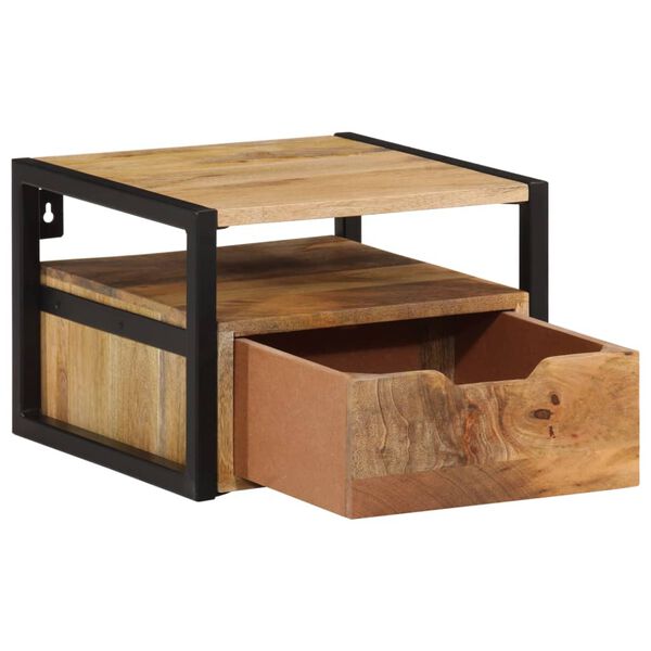 vidaXL Table de chevet murale 35x35x25 cm bois d'acacia solide