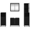 vidaXL Ensemble de mobilier de salle de bain 4 pcs Ch&ecirc;ne noir