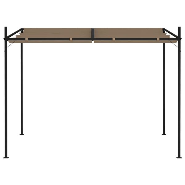 vidaXL Belv&eacute;d&egrave;re avec toit r&eacute;tractable 300x300x233 cm Taupe