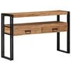 vidaXL Table console Marron 120 x 33 x 75 cm Bois d'Acacia Massif