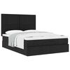 VidaXL Cadre de lit ottoman avec matelas noir 140x200 cm tissu