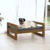 vidaXL Lit pour chien Marron miel 65,5x50,5x28 cm Bois de pin solide