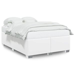 vidaXL Cadre de lit sans matelas blanc format Queen similicuir
