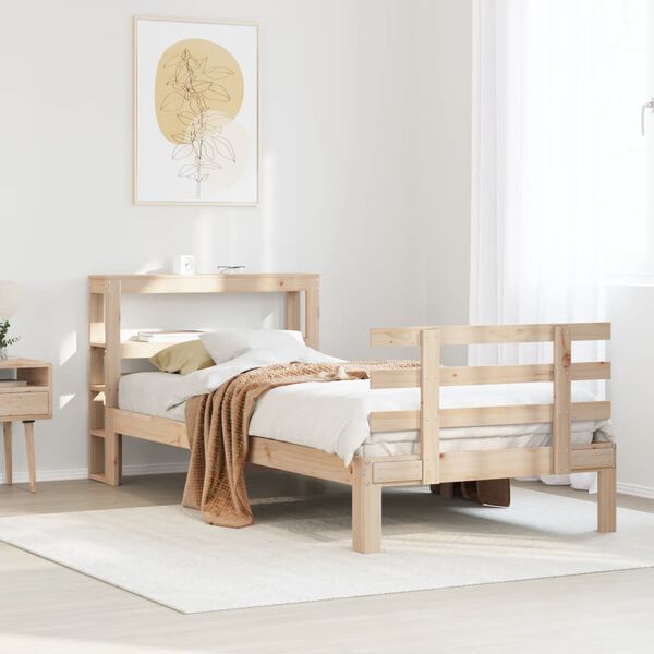 vidaXL Cadre de lit avec tête de lit sans matelas 90x200 cm