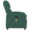 vidaXL Fauteuil inclinable de massage vert fonc&eacute; velours