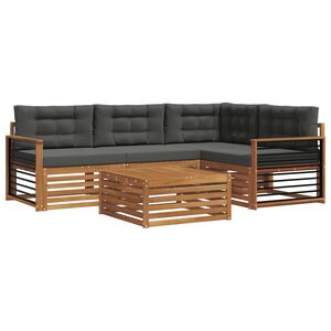 vidaXL Ensemble de canap&eacute;s d'ext&eacute;rieur 5 pcs Naturel et Anthracite