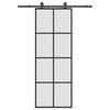 vidaXL Porte coulissante kit de quincaillerie noir 76x205 cm verre ESG