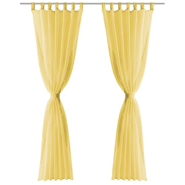vidaXL Rideau occultant 2 pcs Voile 140 x 175 cm Jaune