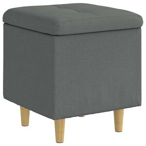 vidaXL Pouf de rangement avec coussin Gris fonc&eacute; 40 x 40 x 45 cm tissu