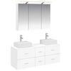 vidaXL Ensemble de mobilier de salle de bain 4 pcs Blanc