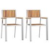 vidaXL Chaise de jardin 2 pc Bois d'acacia massif et acier inoxydable