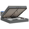 vidaXL Lit coffre avec matelas et LED Gris fonc&eacute; 200 x 200 cm Tissu