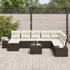 vidaXL Ensemble de canap&eacute; de jardin 9 pcs Marron Poly rotin
