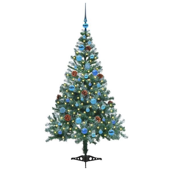 vidaXL Sapin de No&euml;l artificiel avec 150 LED Vert 150 cm PVC et Acier