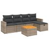 vidaXL Salon de jardin 6 pcs avec coussins gris résine tressée