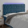 vidaXL T&ecirc;te de lit &agrave; LED Bleu fonc&eacute; 180x7x118/128 cm Velours