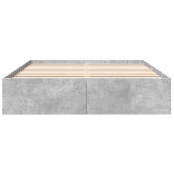 vidaXL Cadre de lit sans matelas gris béton 150x200 cm
