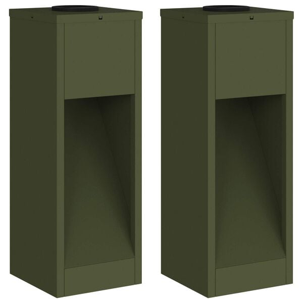 vidaXL Lumière de Chemin LED Solaire 2 pcs Vert olive