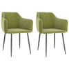 vidaXL Chaises &agrave; manger lot de 2 Vert clair Velours