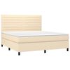 vidaXL Sommier &agrave; lattes de lit avec matelas Cr&egrave;me 180x200 cm Tissu