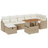 vidaXL Ensemble de canap&eacute; de jardin 8 pc Beige Poly rotin