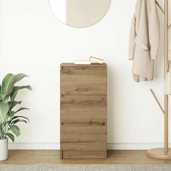 vidaXL Buffet ch&ecirc;ne artisanal 37,5x35x76 cm bois d'ing&eacute;nierie