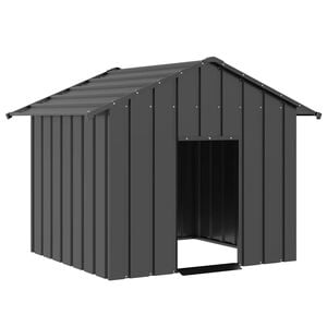 vidaXL Niche pour chien avec toit noir 131x101x102 cm acier galvanis&eacute;