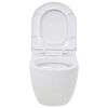 vidaXL Toilette murale avec r&eacute;servoir de chasse cach&eacute; C&eacute;ramique Blanc